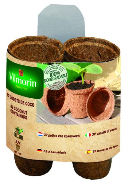 Accessoires pour semer - Godet Coco Rond - 6 cm (x32) - face recto